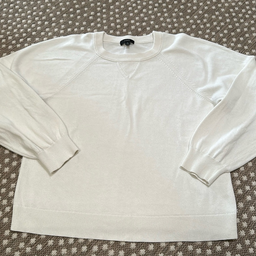 J. Crew Cotton Cashmere Ivory Sweatshirt